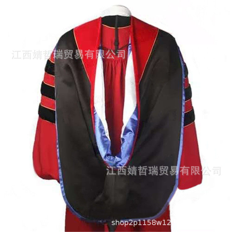 出口欧美各国博士服披肩头套校长服导师服学位服学士服