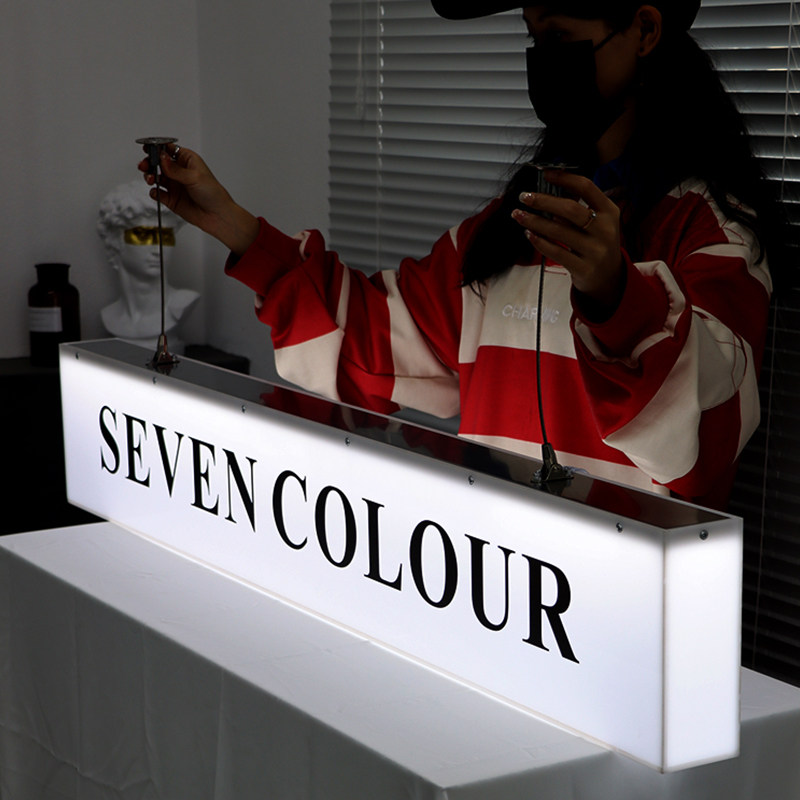 亚克力灯箱广告牌logo发光字服装店门牌户外led门头双面吊顶定制