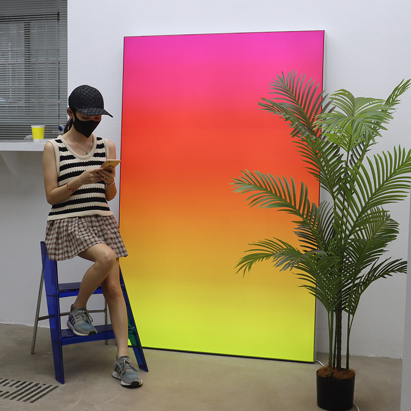 uv软膜灯箱定制 卡布无边框led发光装饰墙背景画 ins浪漫日落画面