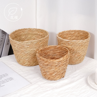 网红仙子之吻抱抱桶鲜花花束插花桶草编花桶花篮花艺材料资材diy