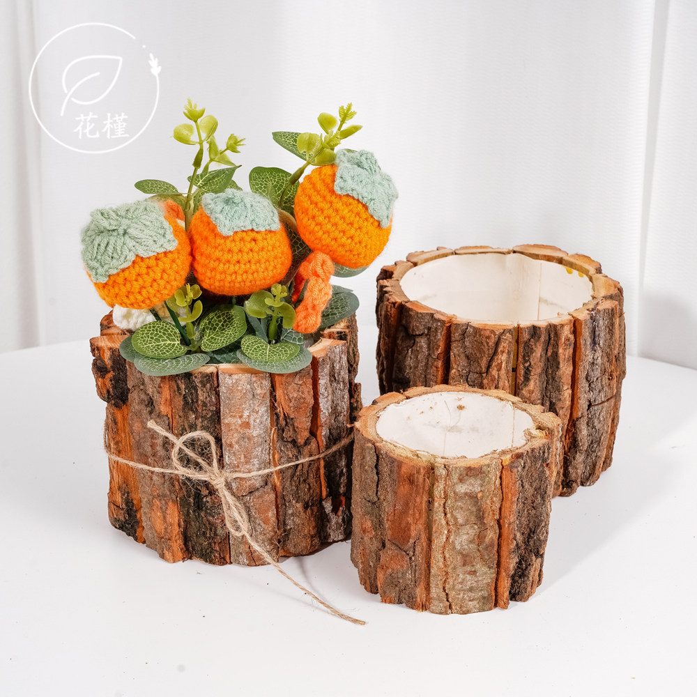 天然真树皮花桶桶花艺树皮树桩桶插花鲜花干花桶创意花盆diy,鲜花速递/花卉仿真/绿植园艺,花艺包装盒,淘宝优惠券,粉丝福利购,淘宝优惠卷