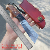 代工柴刀锻造VG10大马士革钢手工直刀户外花纹钢刀野外求生开山刀