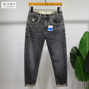 春夏薄款 印花弹力休闲长裤 牛仔裤 小脚修身 简单潮 男经典 布冷布热