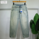 长裤 男阔腿休闲无弹薄款 浅蓝色小怀旧宽松大直筒牛仔裤 布冷布热