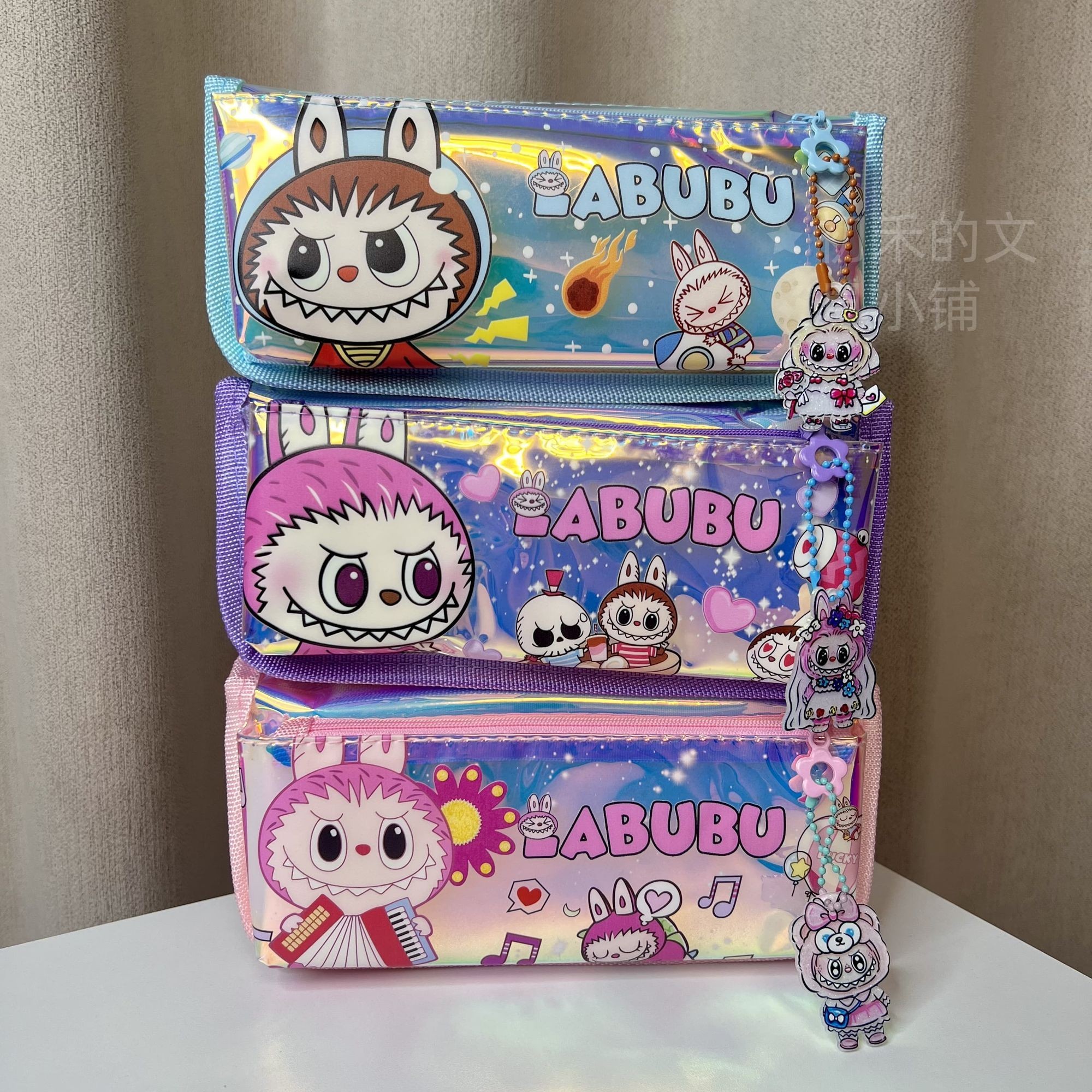 小女孩大容量拉布布笔袋流沙可爱铅笔盒创意初中小学生文具袋礼物