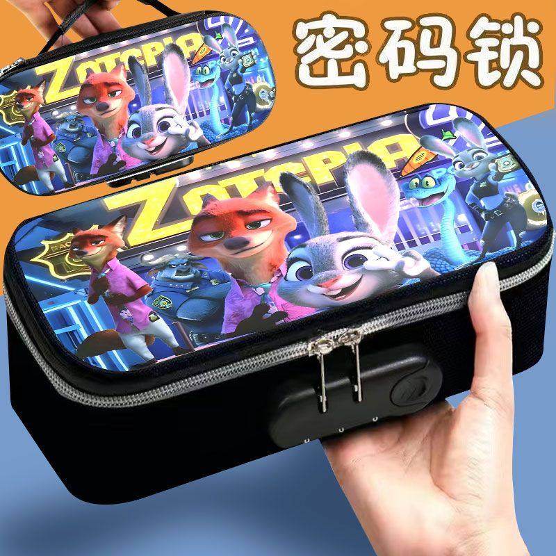 新款动物城笔袋尼克朱迪大容量密码锁文具盒初中生耐脏收纳铅笔盒,玩具/童车/益智/积木/模型,笔袋,淘宝优惠券,粉丝福利购,淘宝优惠卷
