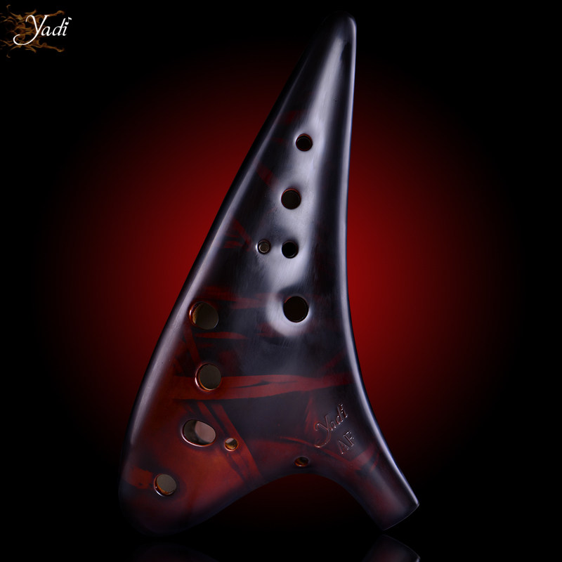 【yadi/雅的】12孔AF陶笛熏烧系列十二孔中音F陶笛千年风雅演奏级