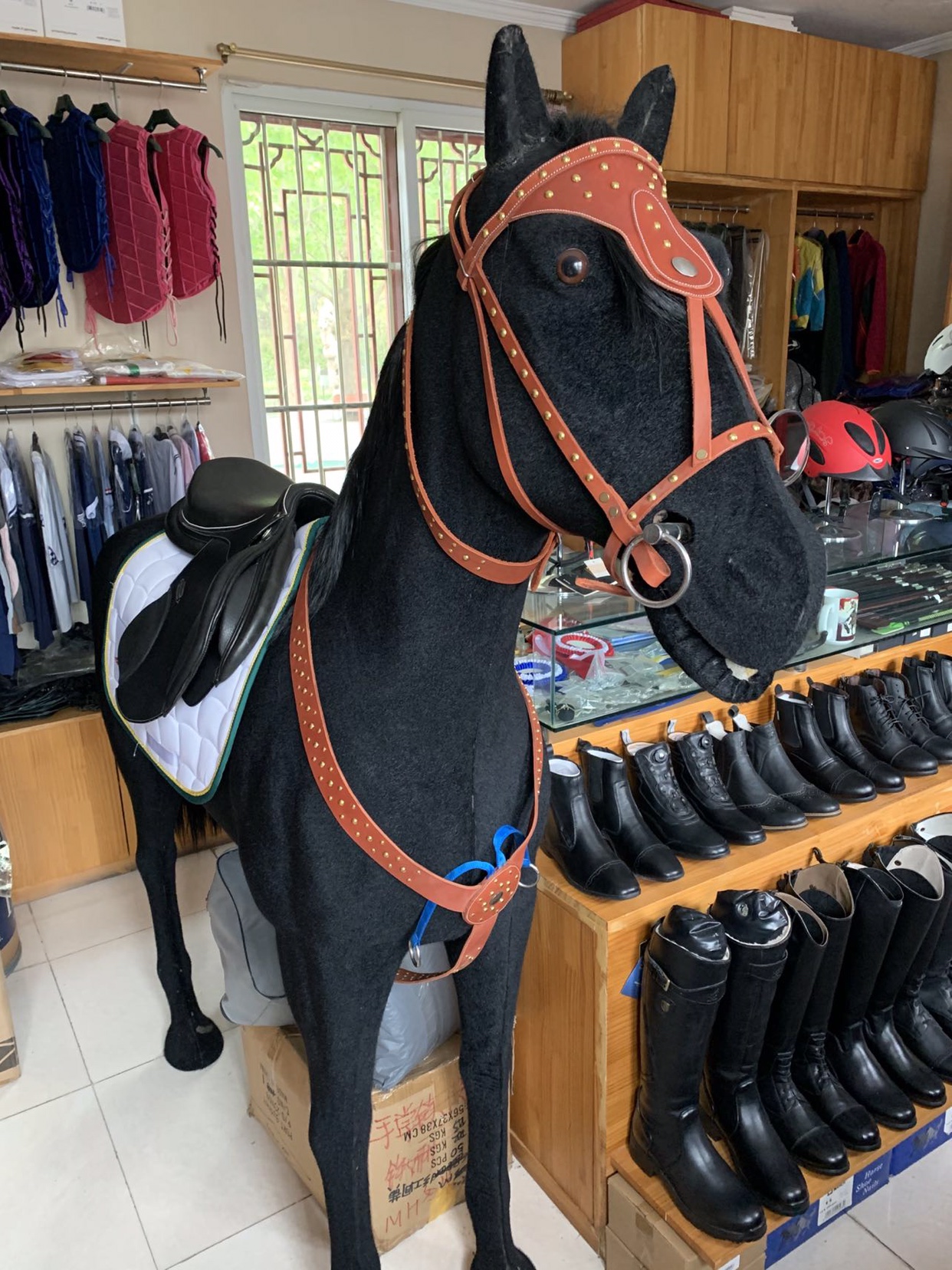 定制牛皮水勒缰胸带套装