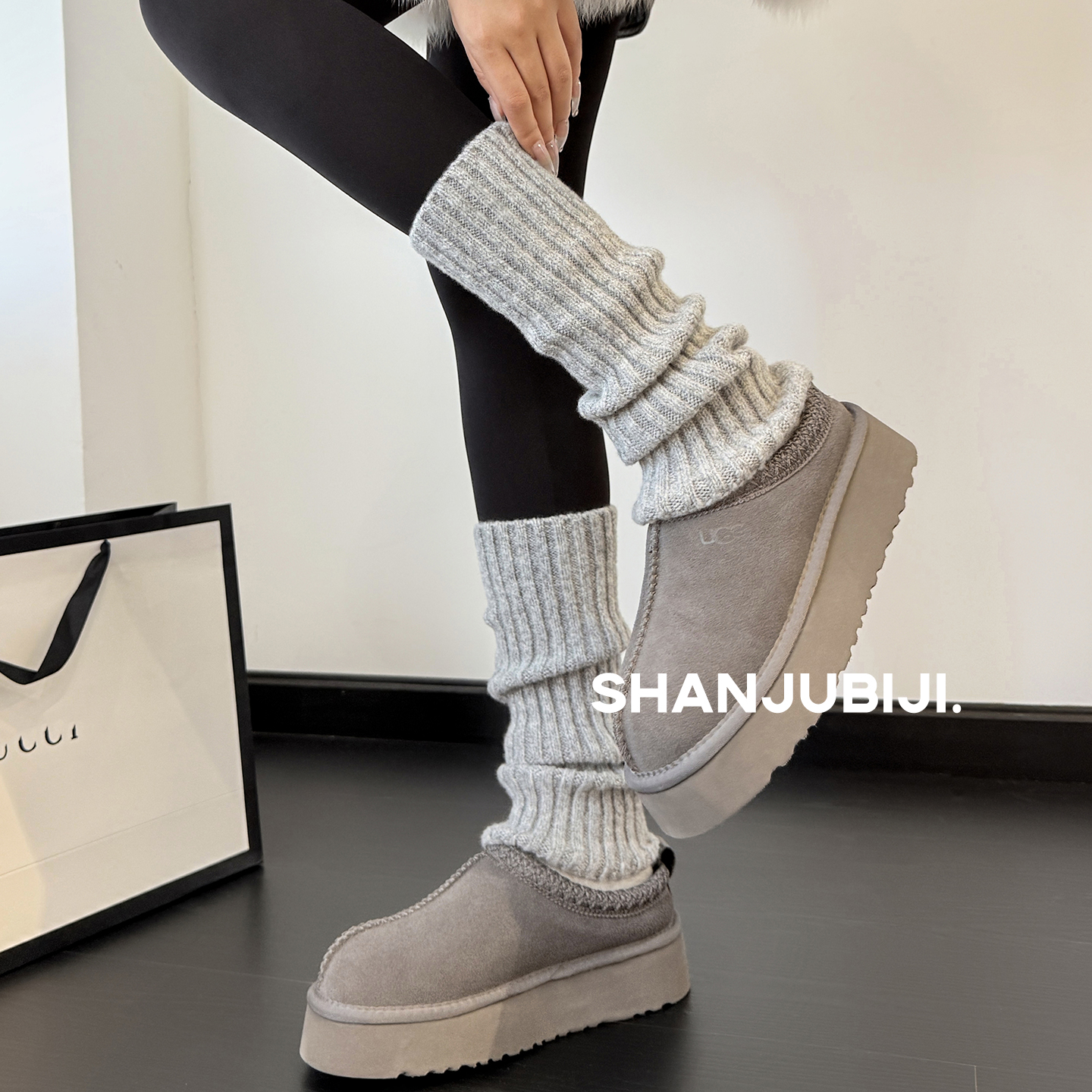 灰色袜套堆堆袜子加厚叠穿腿套