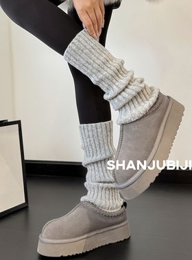 灰色袜套堆堆袜2025新款爆款袜子女款y2k加厚腿套秋冬配靴子叠穿