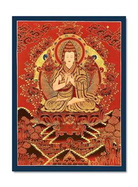财宝天 宗喀巴 大日如来黑财神唐卡画稿DIY描金手绘临摹西藏红唐