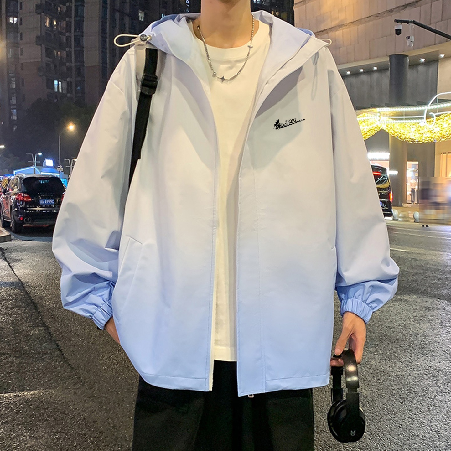 耐克顿冲锋衣外套男士2025新款春秋渐变连帽夹克潮流百搭休闲外套