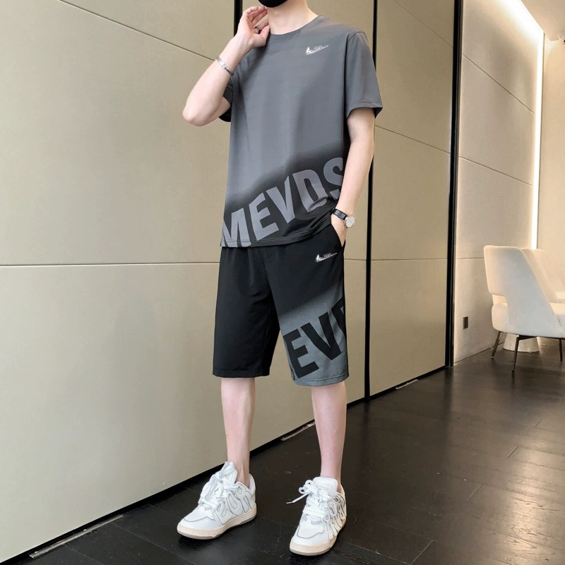 耐克顿冰丝休闲运动套装男士夏季