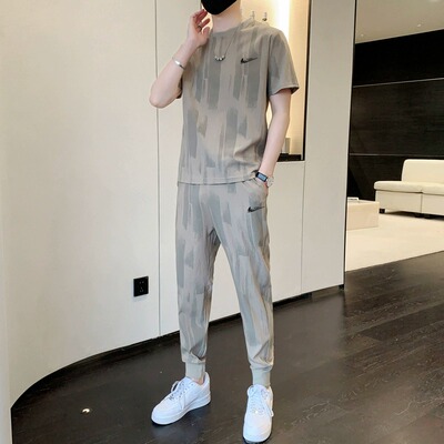 耐克顿男士运动冰丝套装长裤夏季