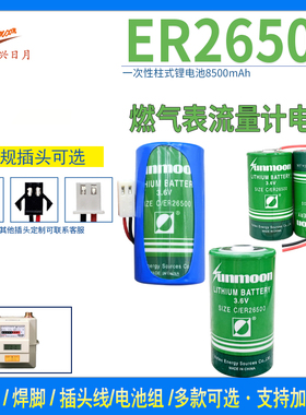 日月ER26500锂电池3.6V流量计蒸汽燃煤气智能水表PLC物联网电池组