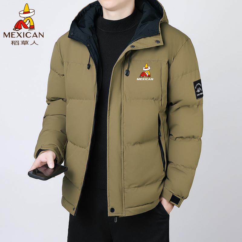 稻草人品牌高档新款冬季连帽棉服男士加厚保暖休闲宽松棉袄外套潮