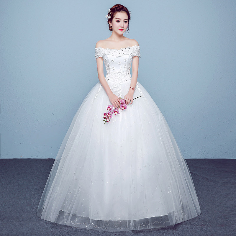 Off Shoulder Wedding dress 2017 new pattern Korean bride marry Large Tall and thin Tailing princess summerin the Women's clothing/Boutique , Wedding/Cheongsam/Formal dress , Wedding  category - from Buy2taobao.com to provide professional Taobao agent buy service