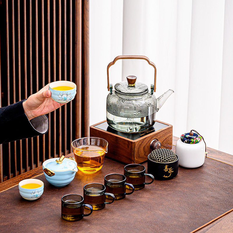 围炉煮茶套装玻璃煮茶壶电陶炉全套烤奶壶罐罐壶煮茶具一整套户外