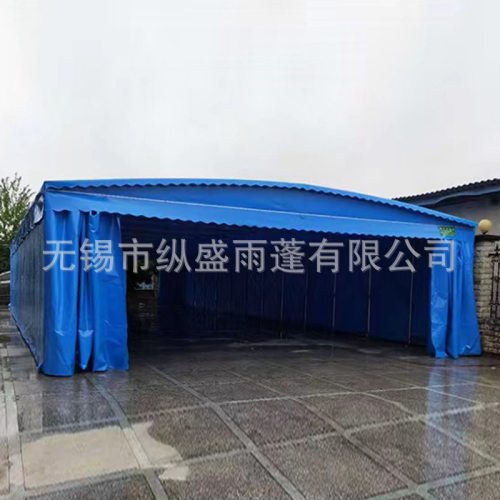 户外PVC仓库推拉棚伸缩篮球场遮阳棚电动悬空雨棚伸缩活动蓬