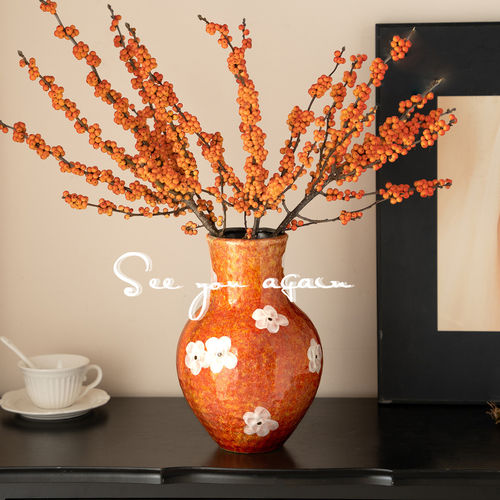 花瓶新中式陶瓷摆件复古客厅干花插花超好看氛围感电视柜装饰