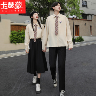 英伦风初高中生校服情侣装秋装气质学生百褶长裙套装班服小礼服潮