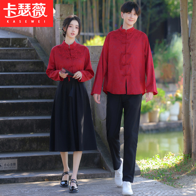 秋季新中式国风衬衫汉服班服套装中小学生运动会诗朗诵合唱演出服