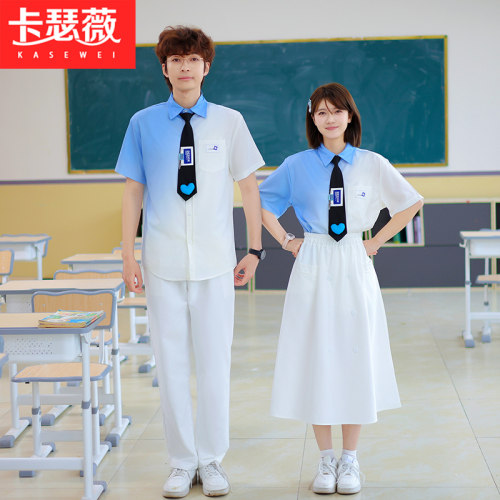 初中生夏季舞台演出班服学院风衬衫JK制服高中生毕业照运动会校服