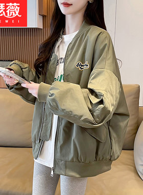 飞行员夹克棉服少女冬季新款初中高中学生宽松耐磨加绒加厚短外套