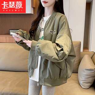 飞行员夹克棉服少女冬季新款初中高中学生宽松耐磨加绒加厚短外套