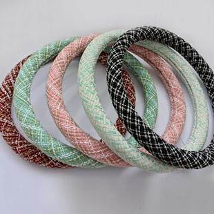 小香风汽车方向盘套四季通用宾士奥迪BMW春夏季防滑把套女神款