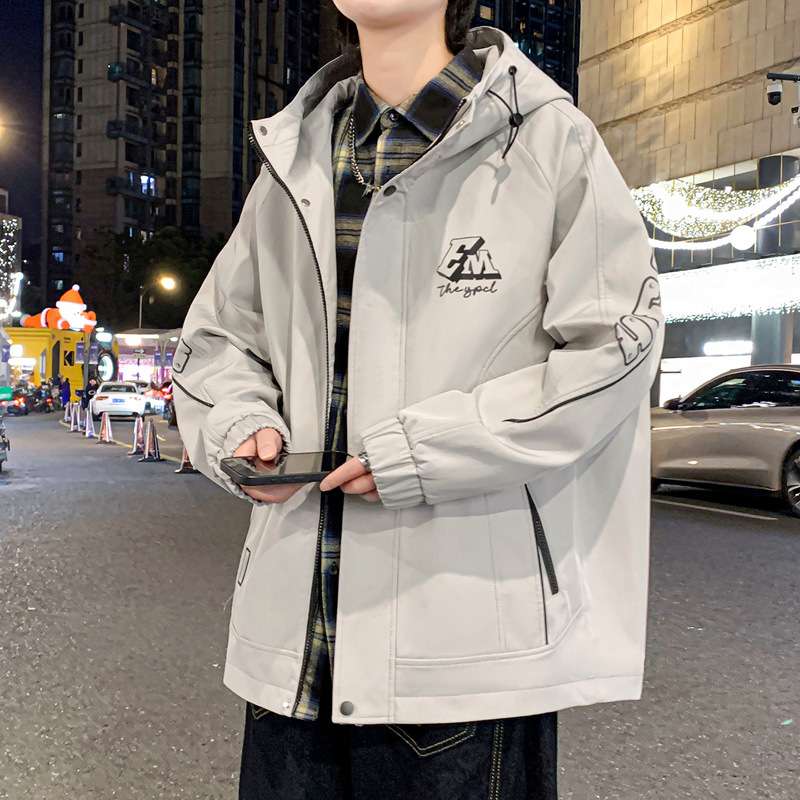 2026秋季新款夹克男士连帽宽松