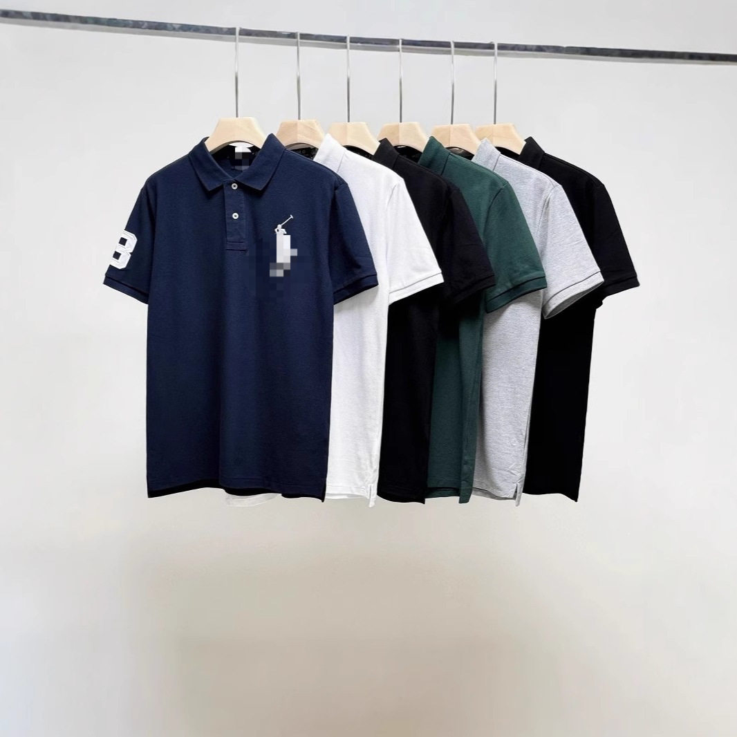 拉夫男士大马标刺绣翻领polo衫
