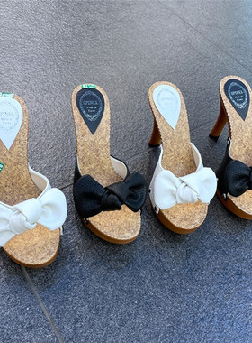 韩国东大门代购女鞋24夏spinel晚会防水台蝴蝶结超高跟细跟凉拖鞋