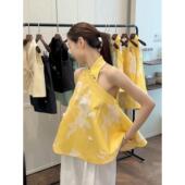 小衫 新中式 改良国风挂脖立体花朵盘扣复古无袖 旗袍式 2025新款 夏季