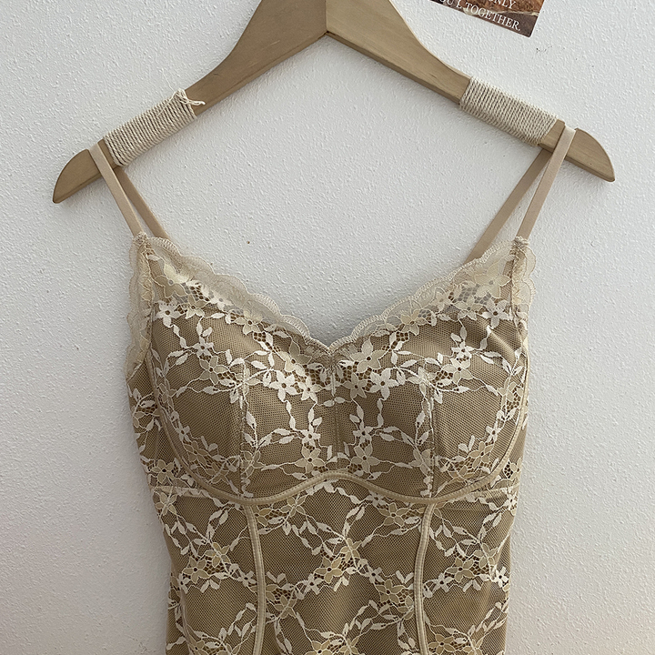 秋冬磨毛一体绒蕾丝保暖吊带背心