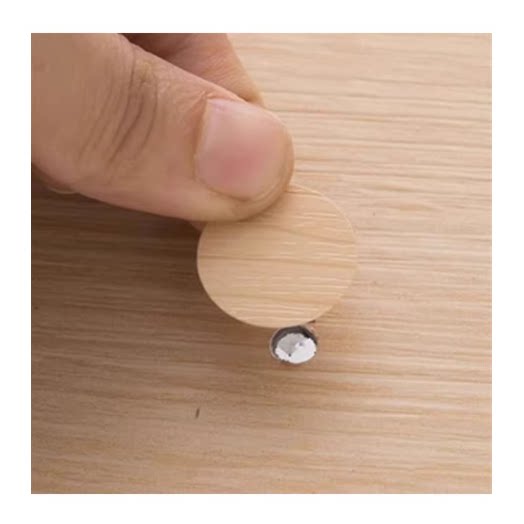 家具柜圆型粘墙木纹洞孔深灰衣柜螺丝孔贴纸圆螺家遮丑盖象牙白I