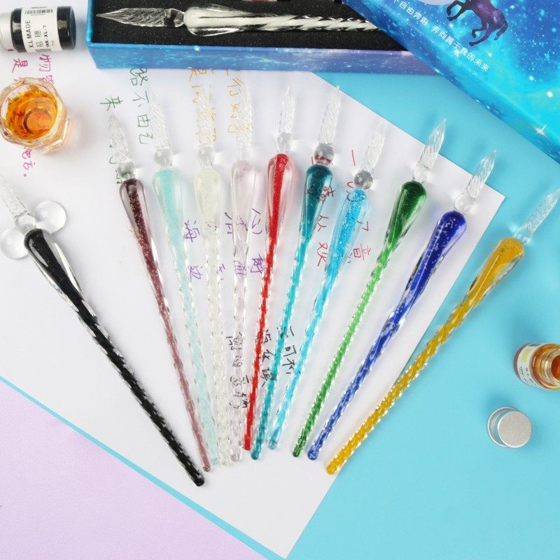 玻璃笔星空蘸水钢笔水晶笔古风彩墨流沙笔学生网红生日礼品盒套装,文具电教/文化用品/商务用品,中性笔,淘宝优惠券,粉丝福利购,淘宝优惠卷