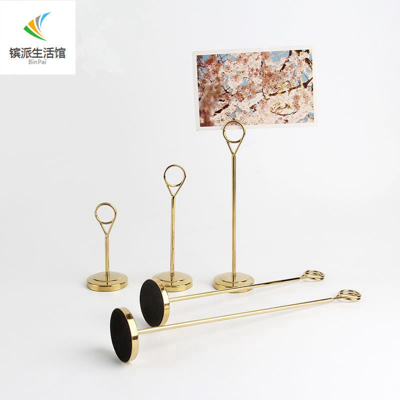 不锈钢餐牌菜牌夹台卡架餐厅桌号牌夹婚礼桌牌立式价格展示牌桌卡