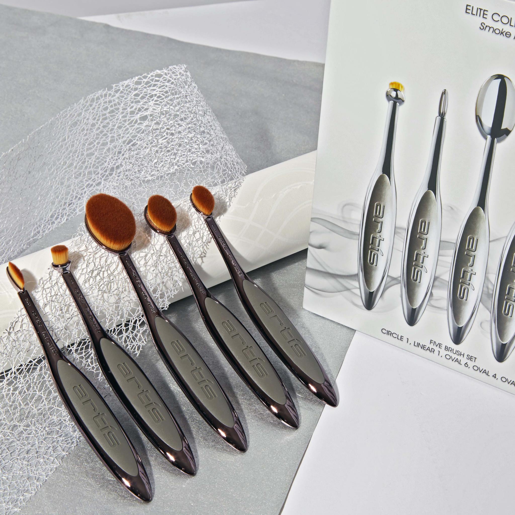 美国artis化妆刷套装24k镀金镜面合金3/5/10件套粉底刷清洁布摩丝