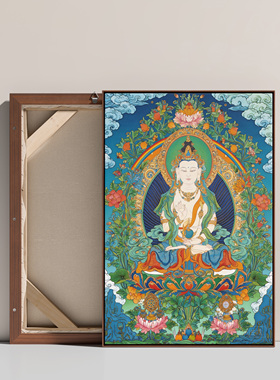弥勒菩萨描金线稿纯棉油画布唐卡