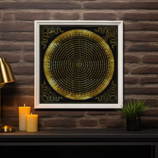 西藏唐卡黄财神心咒描金唐卡涂色 DIY手绘自己画解压唐卡装饰画