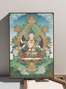 纯棉油画布白描线稿唐卡描金