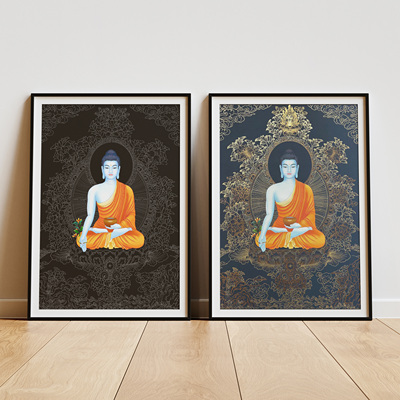 纯棉油画布西藏唐卡药师佛