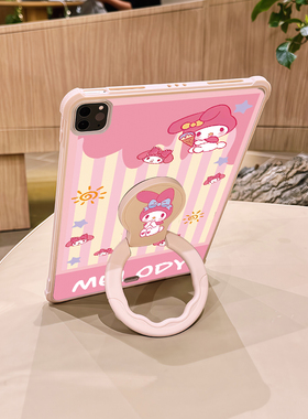 适用三星Galaxy Tab S10+/S9 FE+/S9Plus12.4保护套s8+/s7+/fe360旋转彩绘支撑壳11英寸s8/s7轻薄亚克力后壳