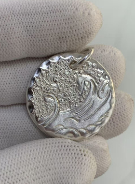 手工银饰定制情侣9999足银吊牌