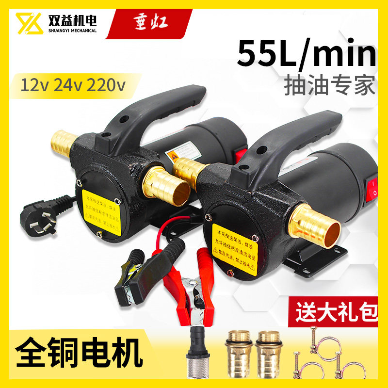 垂虹电动抽油泵柴油12V24V220V加油泵抽油泵机油直流油抽小型自吸