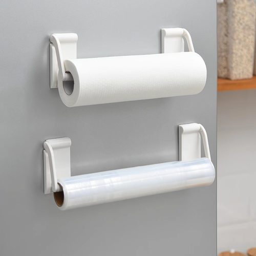 厨房用纸巾免打孔卷纸保鲜袋挂架