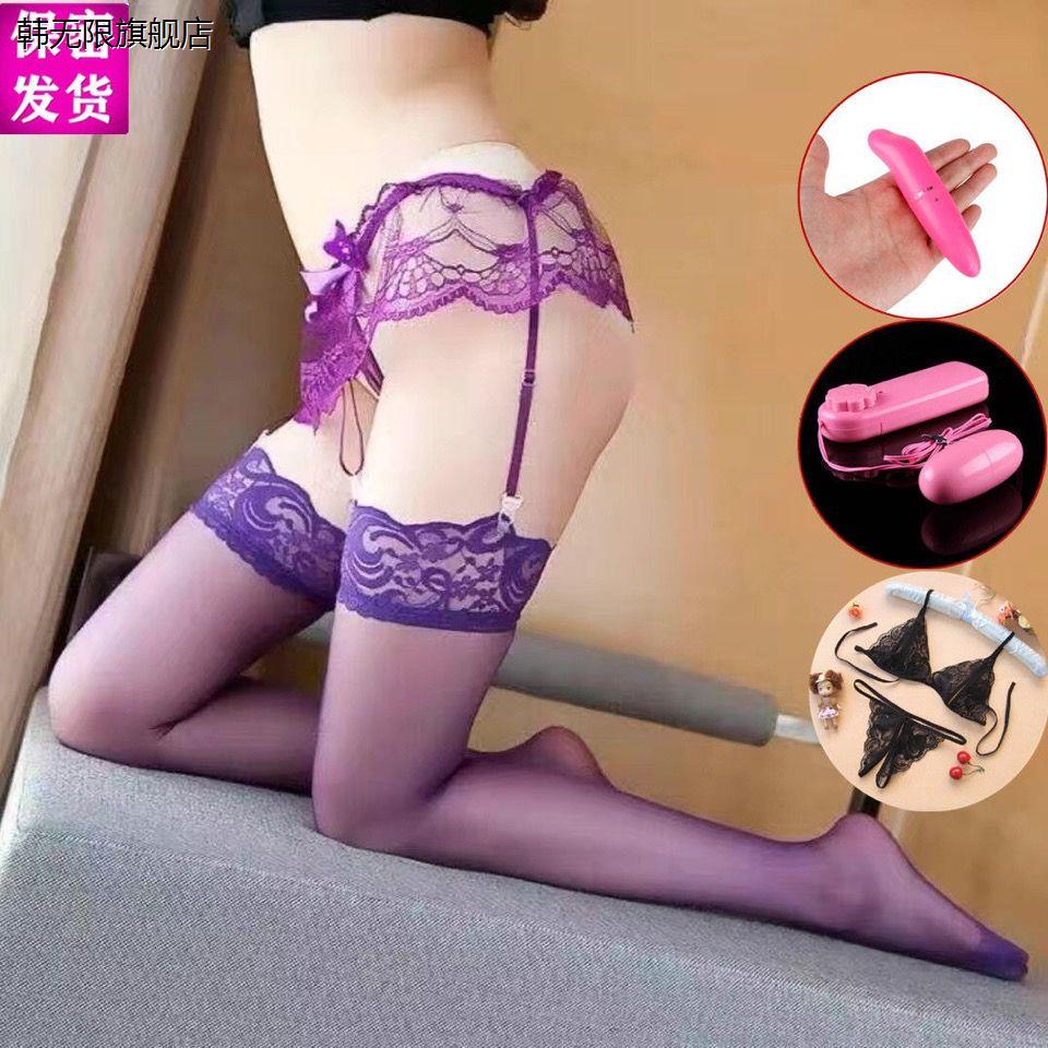 性感长筒袜诱惑蕾丝花边渔网袜高筒白色透明超薄吊带吊丝袜套装,