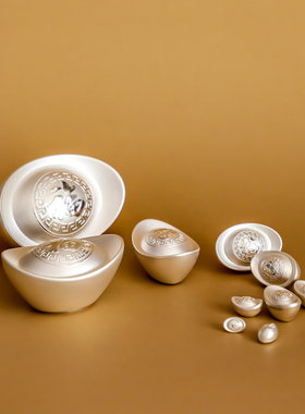 纯银时代 银元宝纳福进宝足银999银锭实心收藏保值可爱精致随手礼