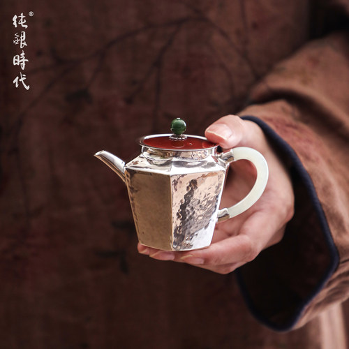 纯银时代足银泡茶壶小号银壶